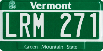 VT license plate LRM271