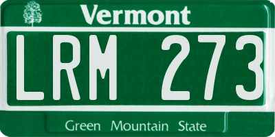 VT license plate LRM273