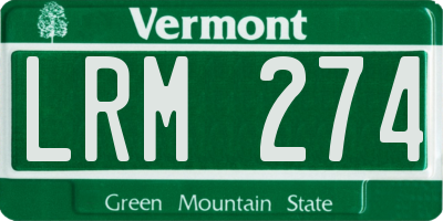 VT license plate LRM274
