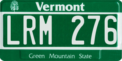 VT license plate LRM276