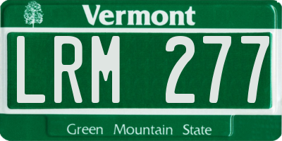 VT license plate LRM277