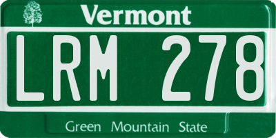 VT license plate LRM278