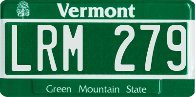 VT license plate LRM279