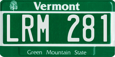 VT license plate LRM281