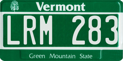 VT license plate LRM283