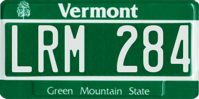 VT license plate LRM284