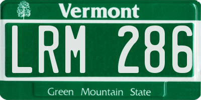 VT license plate LRM286
