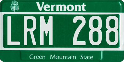 VT license plate LRM288