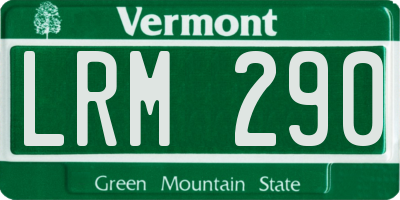 VT license plate LRM290