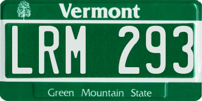 VT license plate LRM293