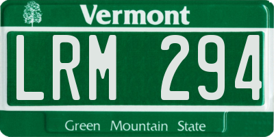 VT license plate LRM294