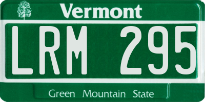 VT license plate LRM295