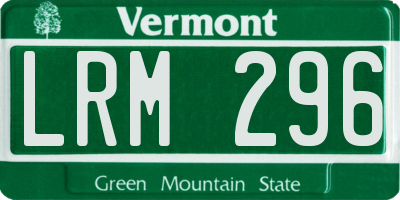 VT license plate LRM296