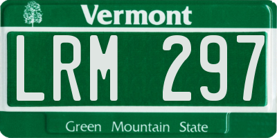 VT license plate LRM297
