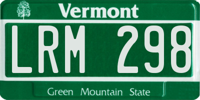 VT license plate LRM298