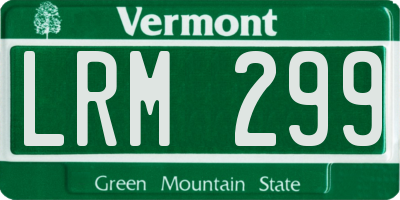 VT license plate LRM299