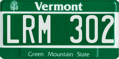 VT license plate LRM302