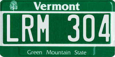 VT license plate LRM304