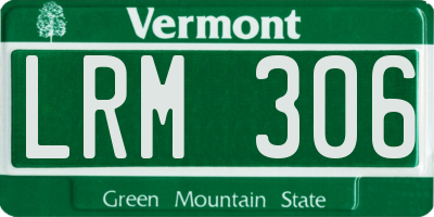 VT license plate LRM306