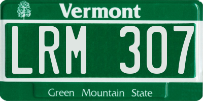 VT license plate LRM307