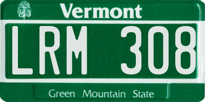 VT license plate LRM308