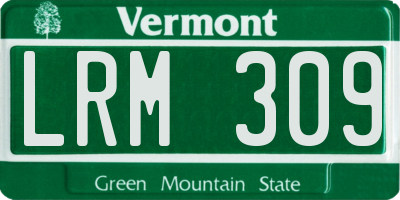 VT license plate LRM309