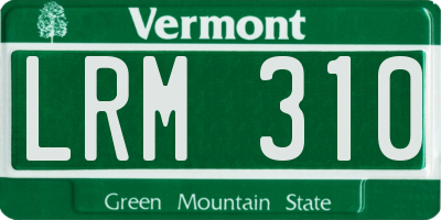 VT license plate LRM310