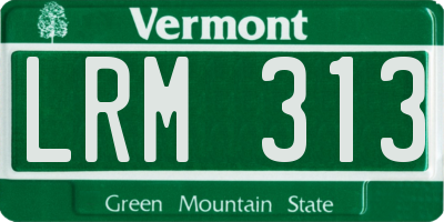 VT license plate LRM313