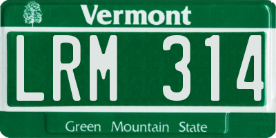 VT license plate LRM314