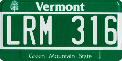 VT license plate LRM316
