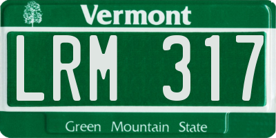 VT license plate LRM317