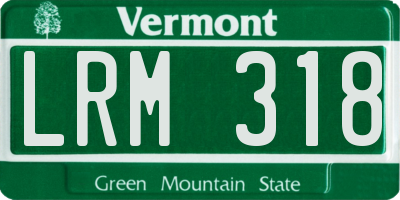 VT license plate LRM318