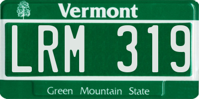 VT license plate LRM319