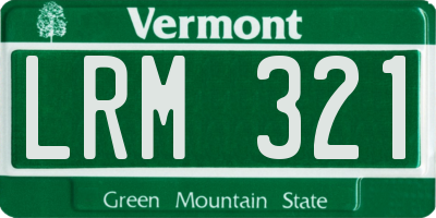 VT license plate LRM321