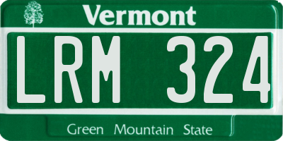 VT license plate LRM324