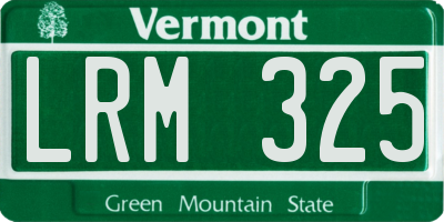 VT license plate LRM325