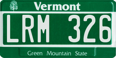 VT license plate LRM326