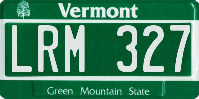 VT license plate LRM327