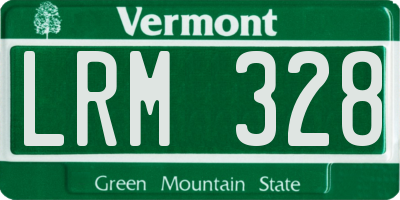 VT license plate LRM328