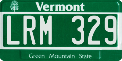 VT license plate LRM329