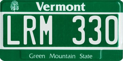 VT license plate LRM330