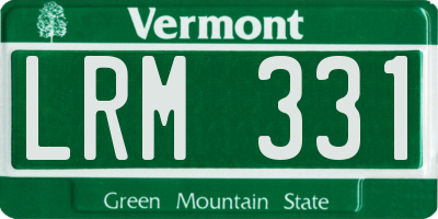 VT license plate LRM331