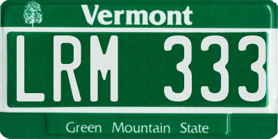 VT license plate LRM333