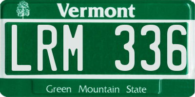 VT license plate LRM336