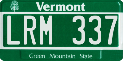 VT license plate LRM337