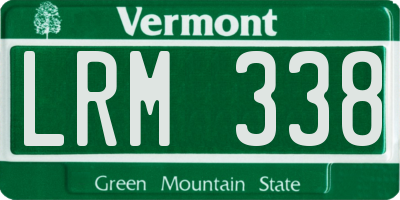 VT license plate LRM338
