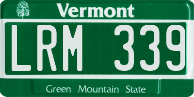 VT license plate LRM339