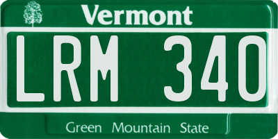 VT license plate LRM340