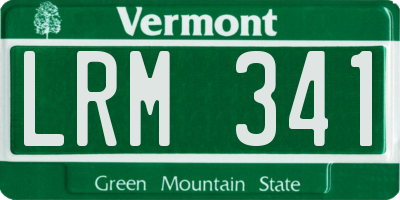 VT license plate LRM341