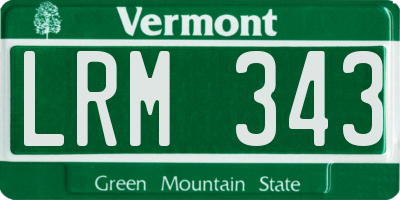 VT license plate LRM343